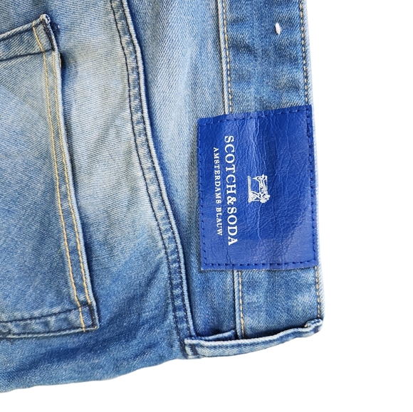 Scotch & Soda Ralston 33 waist medium wash button fly jeans straight leg - Picture 8 of 11